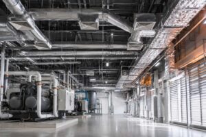Large facility HVAC system showing cooling efficiency loss points