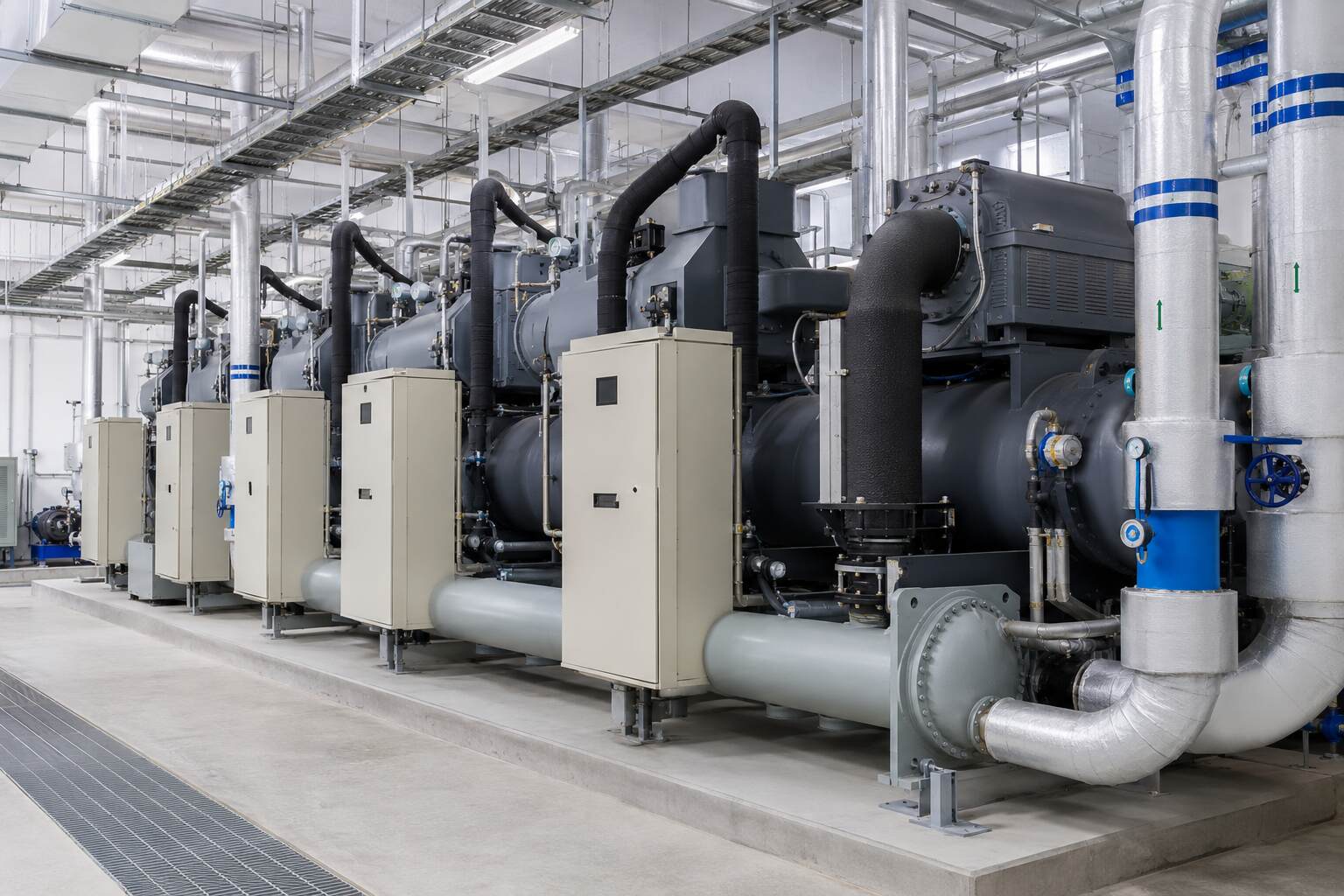 Industrial chiller system inside a Philippine facility with cooling infrastructure