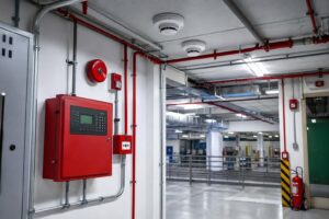 Fire detection and alarm system devices installed in an industrial facility