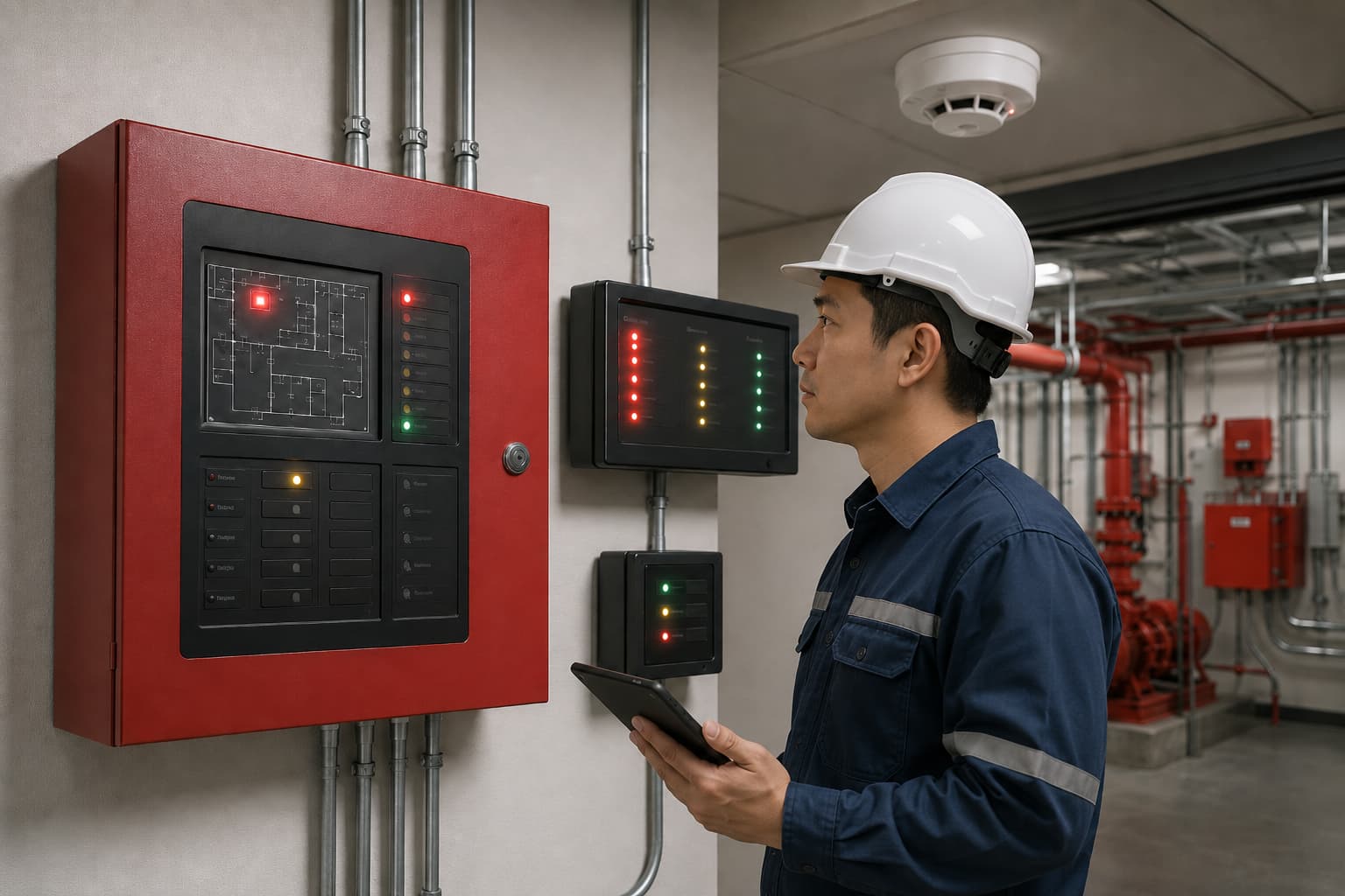 Fire alarm strobes and beacons in a high-noise industrial area